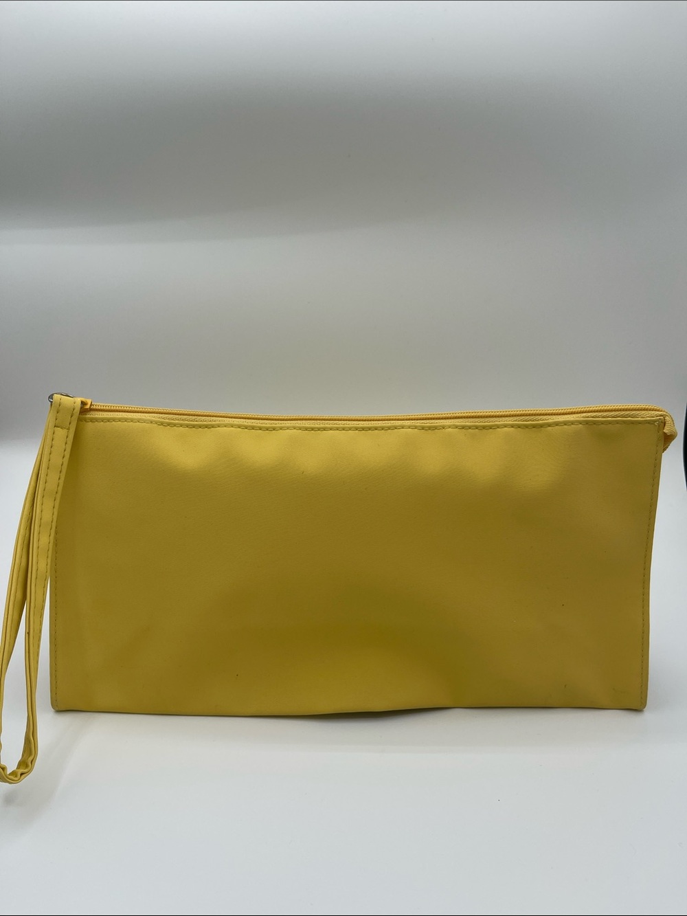 Estée Lauder Yellow Satin Clutch Wristlet Cosmetic Bag